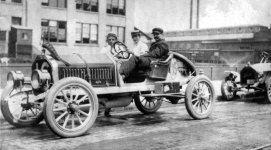 Louis Chevrolet in the Buick he designed, ca 1900