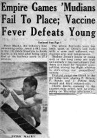 Peter Wallace Macky -- Empire Games 'Mudians Fail To Place; Vaccine Fever Defeats Young -- 1954