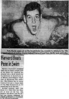 Peter Wallace Macky, Harvard Beats Penn in Swim, 1955