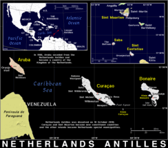 Free, public domain map of Netherlands Antilles