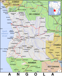 Free, public domain map of Angola