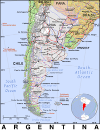 Free, public domain map of Argentina