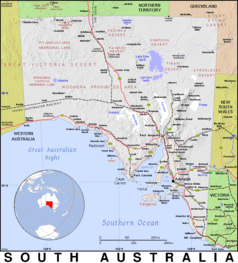 Free, public domain map of South Australia