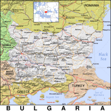 Free, public domain map of Bulgaria