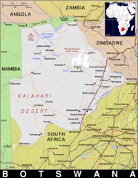 Free, public domain map of Botswana