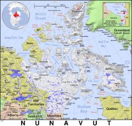Free, Public domain map of Nunavut