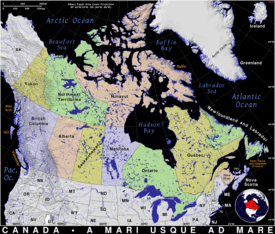 Free, public domain map of Canada