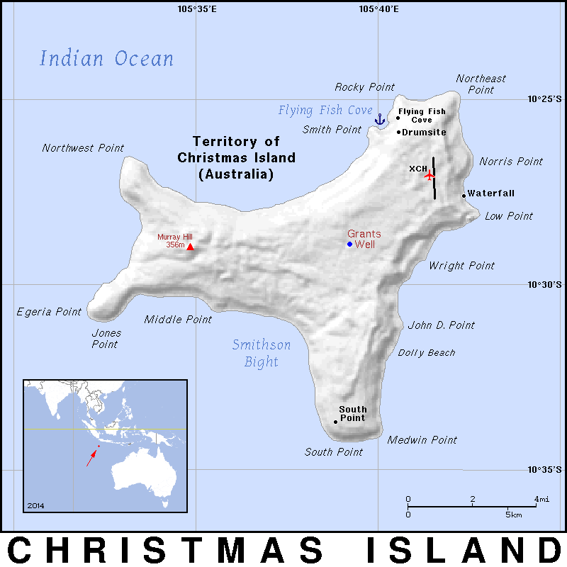 CX · Christmas Island · Public domain maps by PAT, the free, open source, portable atlas