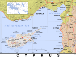 Free, public domain map of Cyprus