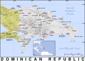 Free, public domain map of Dominican Republic