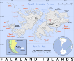 Free, public domain map of Falklands