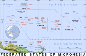 Free, public domain map of Federated States of Micronesia