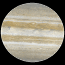 First frame of rotating Jupiter globe
