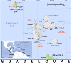 Free, public domain map of Guadeloupe