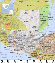 Free, public domain map of Guatemala