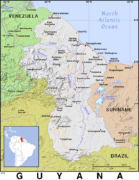 Free, public domain map of Guyana