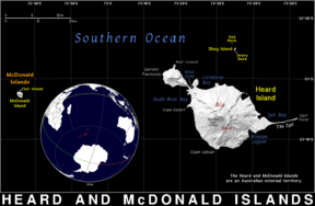 Free, public domain map of Heard and McDonald Islands