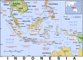 Free, public domain map of Indonesia