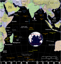 Free, public domain map of Indian Ocean