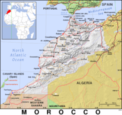 Free, public domain map of Morocco