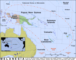 Free, public domain map of Melanesia