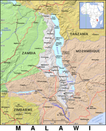 Free, public domain map of Malawi
