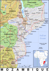 Free, public domain map of Mozambique