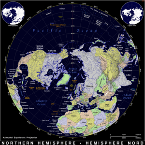 Free, public domain map of Northern Hemisphere