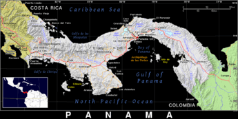 Free, public domain map of Panama