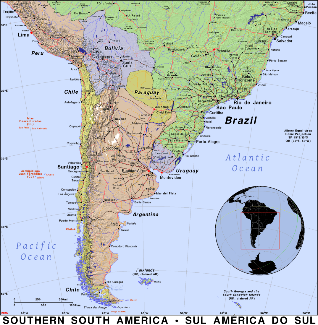 Southern South America Public Domain Maps By Pat The Free Open