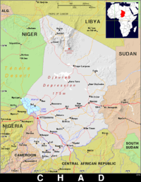 Free, public domain map of Chad