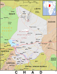 Free, public domain map of Chad