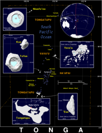Free, public domain map of Tonga