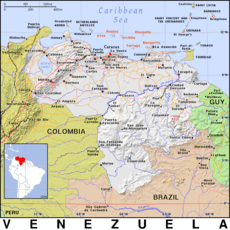 Free, public domain map of Venezuela