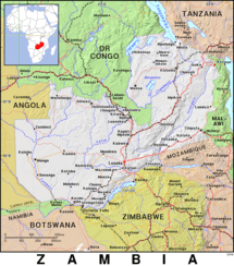 Free, public domain map of Zambia